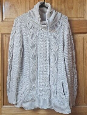 L.L. Bean Funnel Neck Cable Knit Sweater Tunic